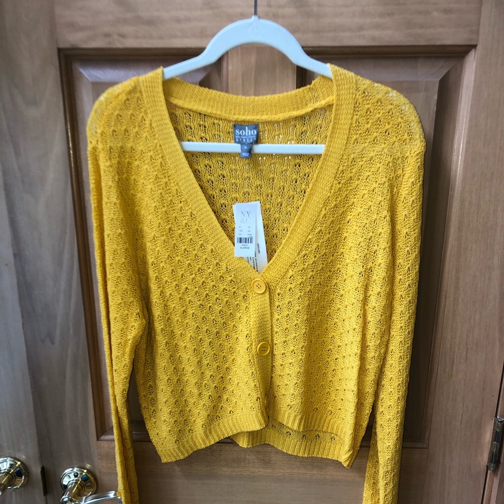 Yellow cardigan